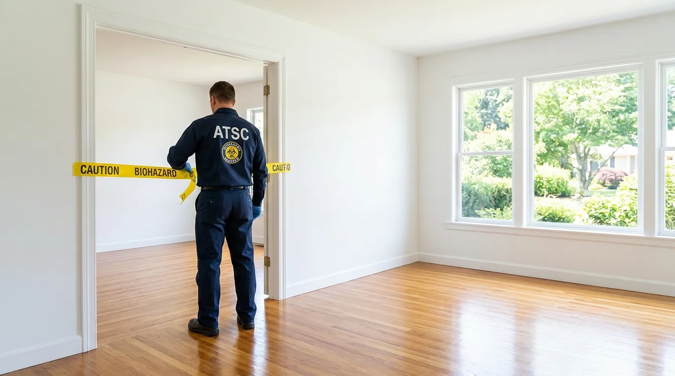 Certified biohazard cleanup crew performing Trauma Scene Cleanup in La Riviera